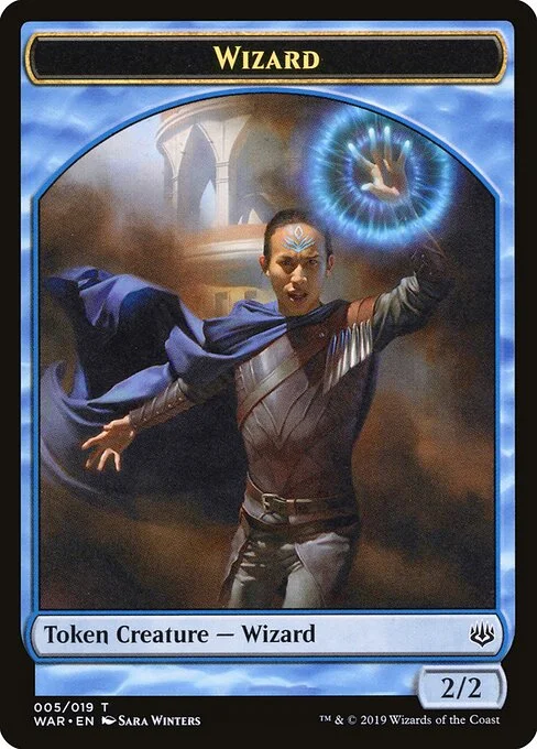 Wizard, carta Magic di tipo Token Creature — Wizard illustrata da Sara Winters