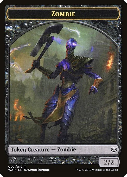 Zombie, carta Magic di tipo Token Creature — Zombie illustrata da Simon Dominic