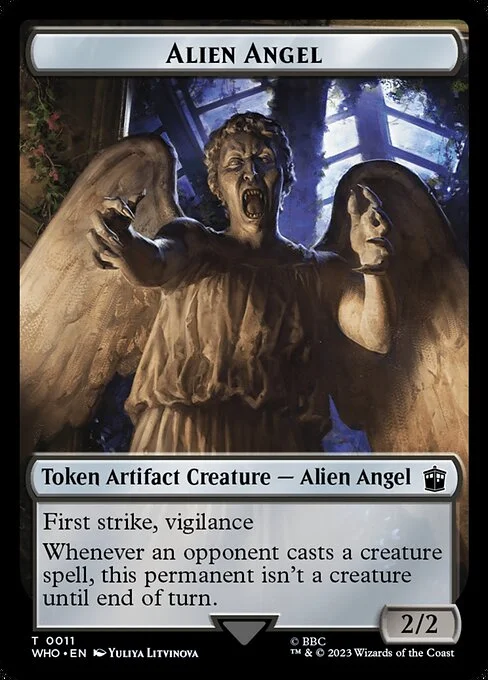 Alien Angel, carta Magic di tipo Token Artifact Creature — Alien Angel illustrata da Yuliya Litvinova