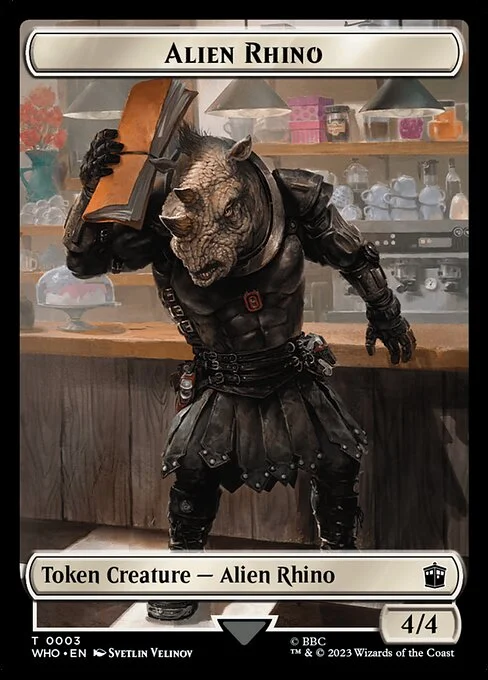 Alien Rhino, carta Magic di tipo Token Creature — Alien Rhino illustrata da Svetlin Velinov