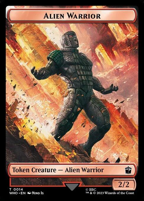 Alien Warrior, carta Magic di tipo Token Creature — Alien Warrior illustrata da Nino Is