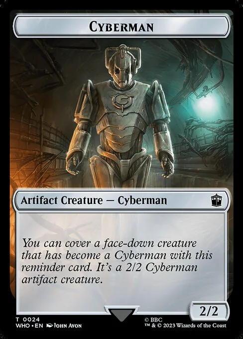 Cyberman, carta Magic di tipo Artifact Creature — Cyberman illustrata da John Avon