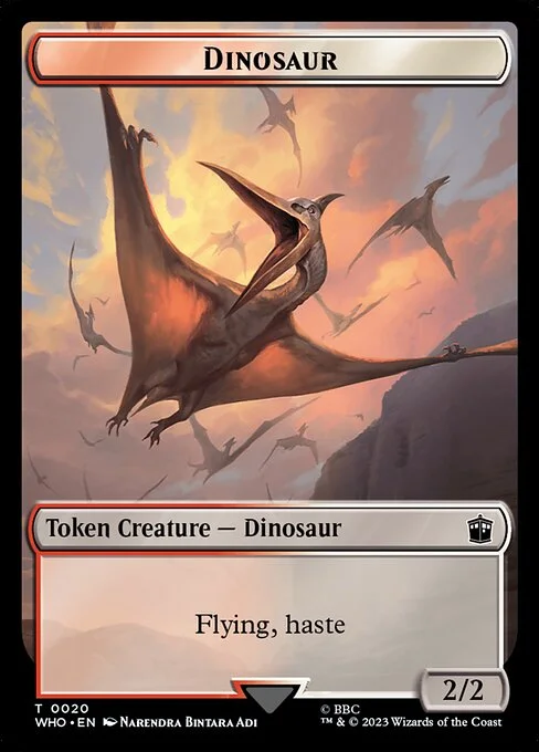 Dinosaur, carta Magic di tipo Token Creature — Dinosaur illustrata da Narendra Bintara Adi