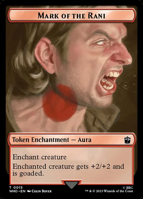 Mark of the Rani, carta Magic di tipo Token Enchantment — Aura illustrata da Colin Boyer