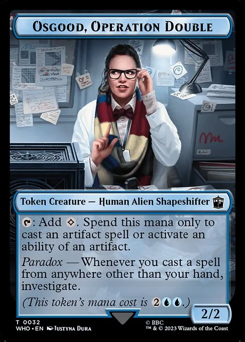 Osgood, Operation Double, carta Magic di tipo Token Creature — Human Alien Shapeshifter illustrata da Justyna Dura