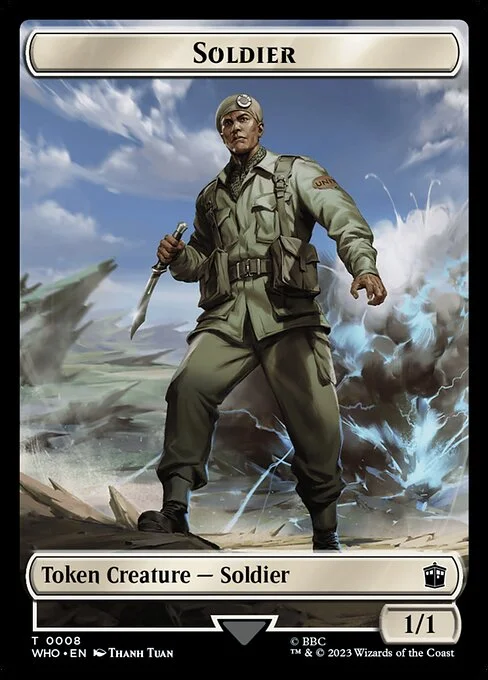 Soldier, carta Magic di tipo Token Creature — Soldier illustrata da Thanh Tuấn