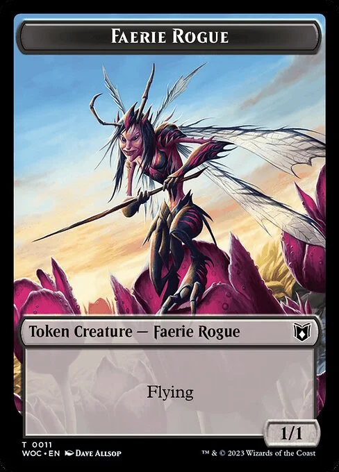 Faerie Rogue, carta Magic di tipo Token Creature — Faerie Rogue illustrata da Dave Allsop