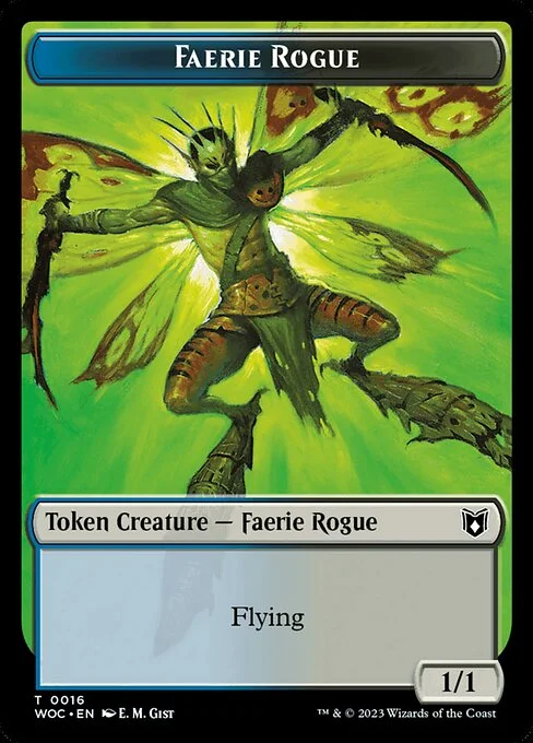 Faerie Rogue, carta Magic di tipo Token Creature — Faerie Rogue illustrata da E. M. Gist
