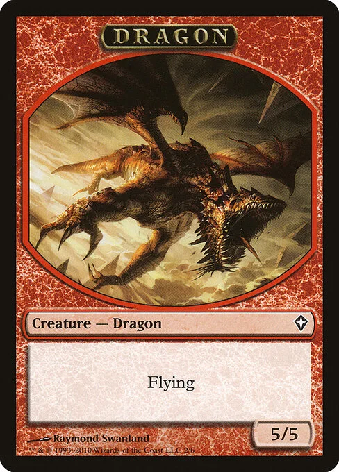 Dragon, carta Magic di tipo Token Creature — Dragon illustrata da Raymond Swanland