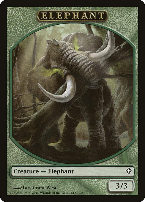 Elephant, carta Magic di tipo Token Creature — Elephant illustrata da Lars Grant-West