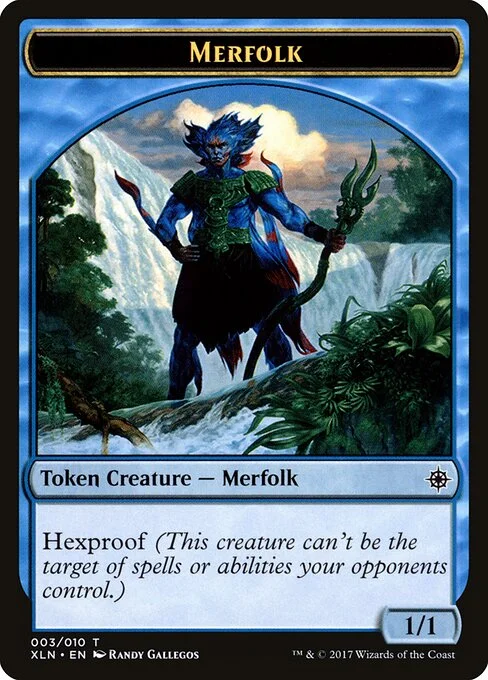 Merfolk, carta Magic di tipo Token Creature — Merfolk illustrata da Randy Gallegos