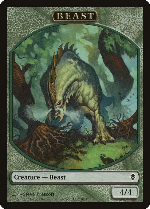Beast, carta Magic di tipo Token Creature — Beast illustrata da Steve Prescott