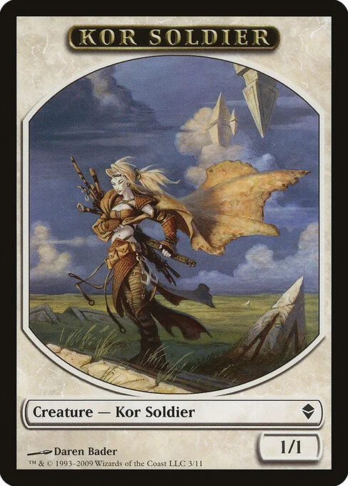 Kor Soldier, carta Magic di tipo Token Creature — Kor Soldier illustrata da Daren Bader