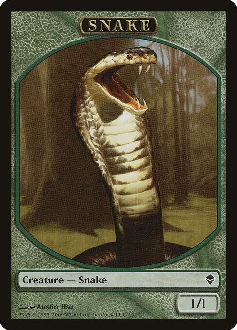 Snake, carta Magic di tipo Token Creature — Snake illustrata da Austin Hsu