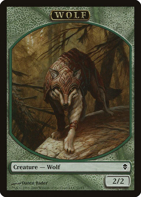 Wolf, carta Magic di tipo Token Creature — Wolf illustrata da Daren Bader