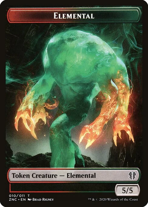 Elemental, carta Magic di tipo Token Creature — Elemental illustrata da Brad Rigney