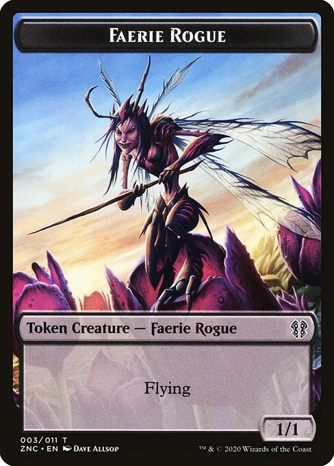 Faerie Rogue, carta Magic di tipo Token Creature — Faerie Rogue illustrata da Dave Allsop