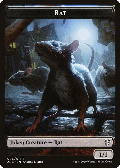 Rat, carta Magic di tipo Token Creature — Rat illustrata da Mike Bierek