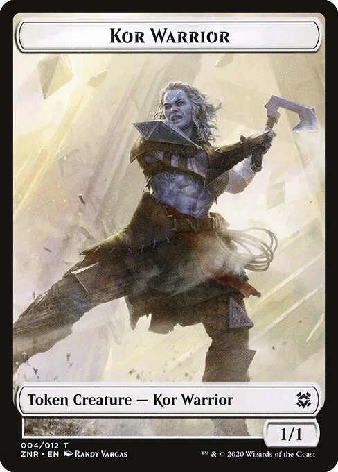 Kor Warrior, carta Magic di tipo Token Creature — Kor Warrior illustrata da Randy Vargas