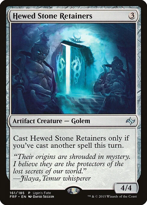 Hewed Stone Retainers, carta Magic di tipo Artifact Creature — Golem illustrata da David Seguin
