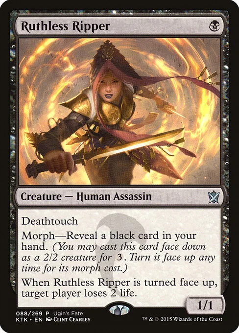Ruthless Ripper, carta Magic di tipo Creature — Human Assassin illustrata da Clint Cearley
