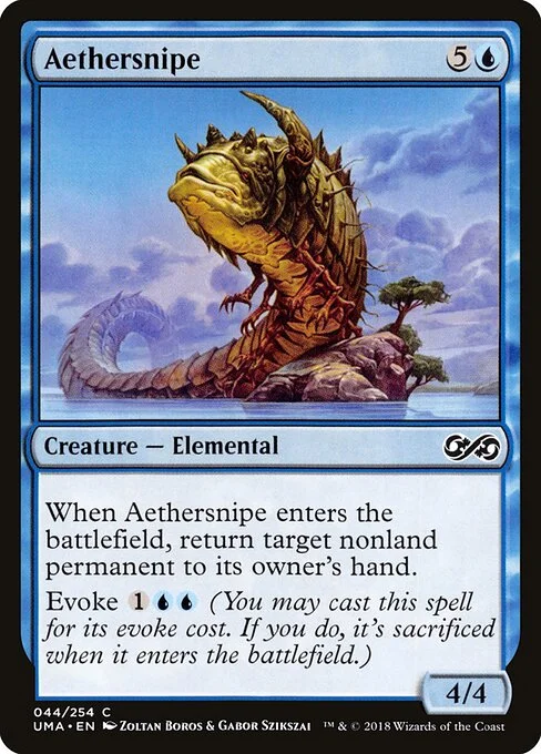 Aethersnipe, carta Magic di tipo Creature — Elemental illustrata da Zoltan Boros & Gabor Szikszai