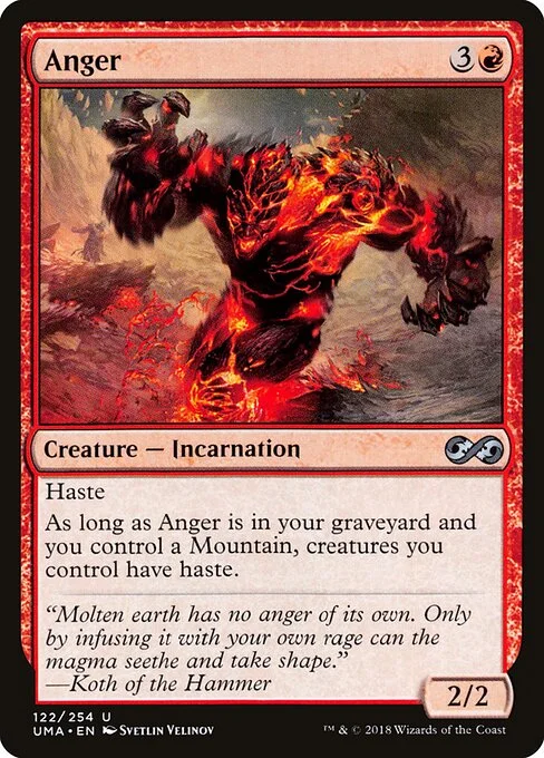 Anger, carta Magic di tipo Creature — Incarnation illustrata da Svetlin Velinov