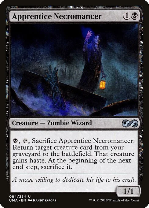 Apprentice Necromancer, carta Magic di tipo Creature — Zombie Wizard illustrata da Randy Vargas
