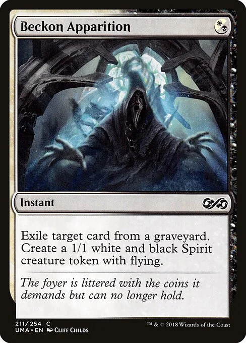 Beckon Apparition, carta Magic di tipo Instant illustrata da Cliff Childs