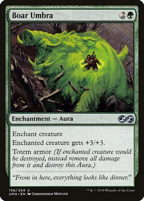 Boar Umbra, carta Magic di tipo Enchantment — Aura illustrata da Christopher Moeller