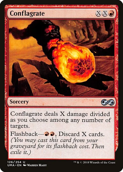 Conflagrate, carta Magic di tipo Sorcery illustrata da Warren Mahy