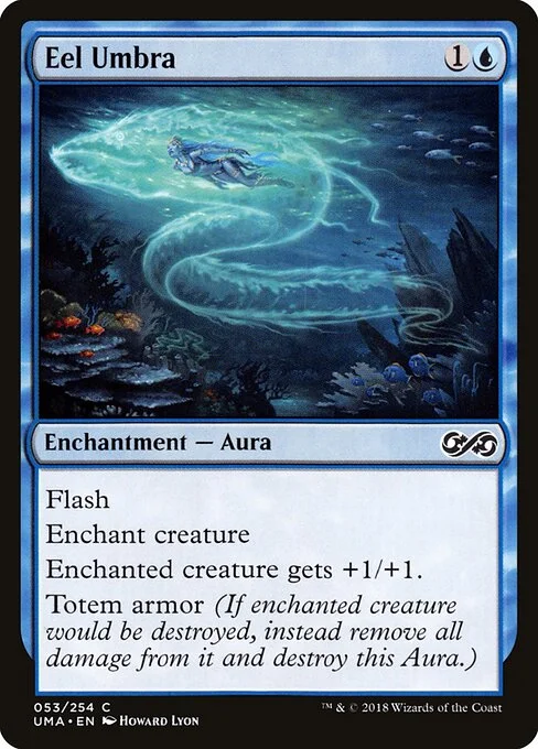 Eel Umbra, carta Magic di tipo Enchantment — Aura illustrata da Howard Lyon