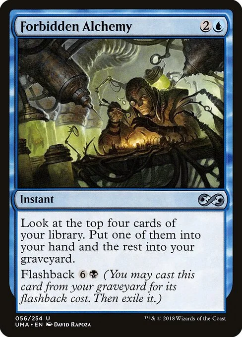 Forbidden Alchemy, carta Magic di tipo Instant illustrata da David Rapoza