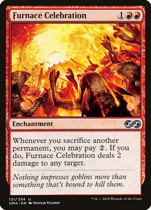 Furnace Celebration, carta Magic di tipo Enchantment illustrata da Svetlin Velinov