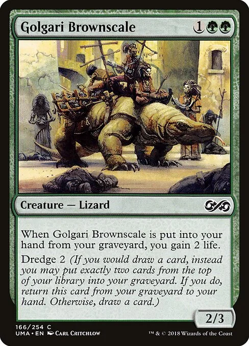 Golgari Brownscale, carta Magic di tipo Creature — Lizard illustrata da Carl Critchlow