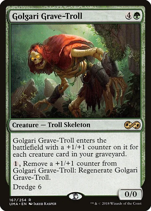 Golgari Grave-Troll, carta Magic di tipo Creature — Troll Skeleton illustrata da Jakub Kasper