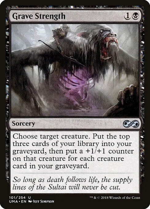 Grave Strength, carta Magic di tipo Sorcery illustrata da Jeff Simpson