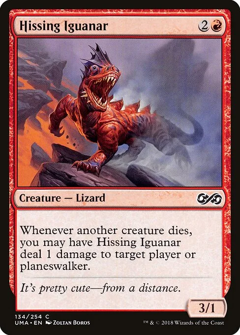 Hissing Iguanar, carta Magic di tipo Creature — Lizard illustrata da Zoltan Boros