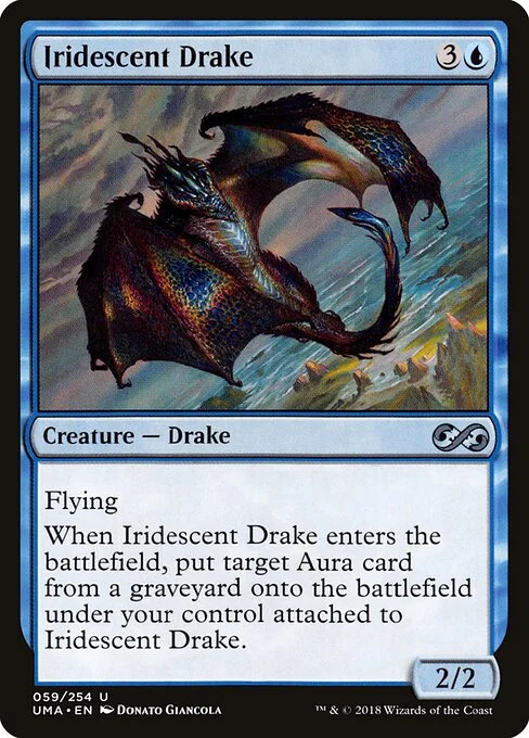 Iridescent Drake, carta Magic di tipo Creature — Drake illustrata da Donato Giancola