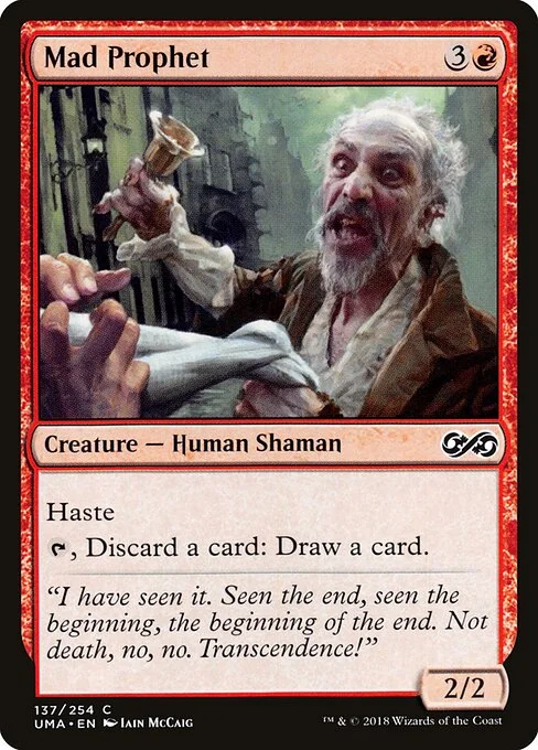 Mad Prophet, carta Magic di tipo Creature — Human Shaman illustrata da Iain McCaig