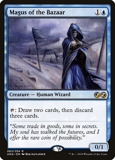Magus of the Bazaar, carta Magic di tipo Creature — Human Wizard illustrata da Rob Alexander