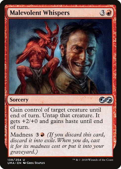 Malevolent Whispers, carta Magic di tipo Sorcery illustrata da Greg Staples