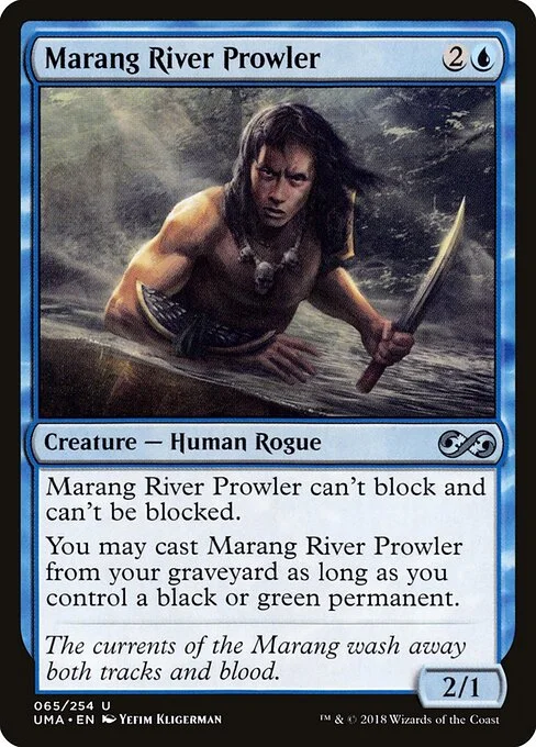 Marang River Prowler, carta Magic di tipo Creature — Human Rogue illustrata da Yefim Kligerman