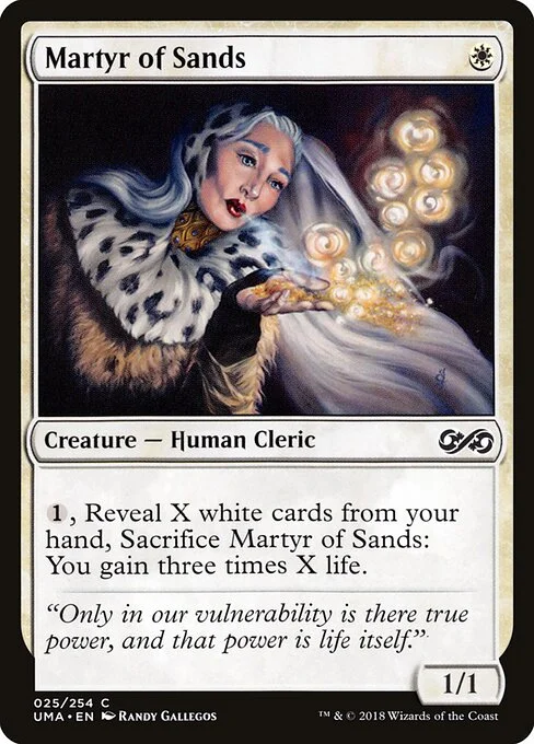 Martyr of Sands, carta Magic di tipo Creature — Human Cleric illustrata da Randy Gallegos