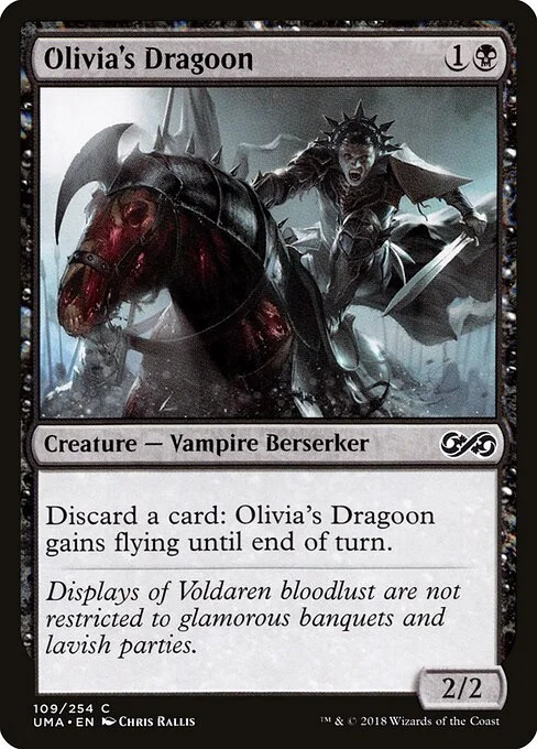 Olivia's Dragoon, carta Magic di tipo Creature — Vampire Berserker illustrata da Chris Rallis