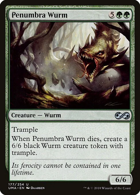 Penumbra Wurm, carta Magic di tipo Creature — Wurm illustrata da Daarken