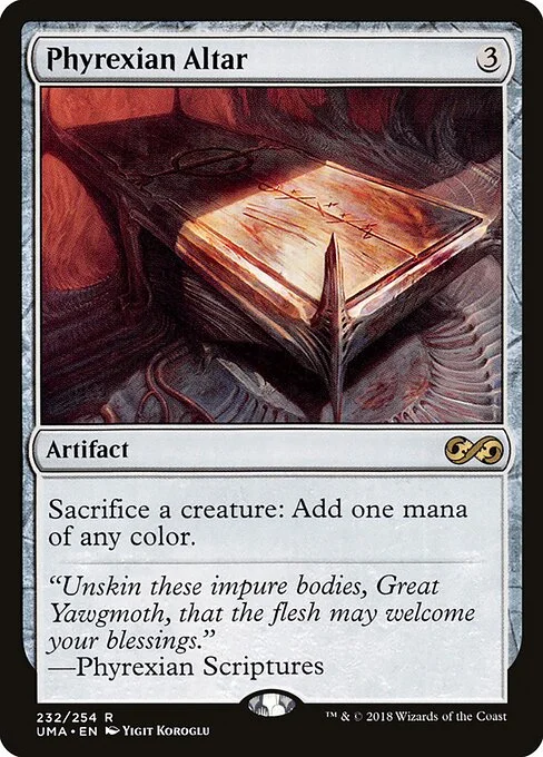 Phyrexian Altar, carta Magic di tipo Artifact illustrata da Yigit Koroglu