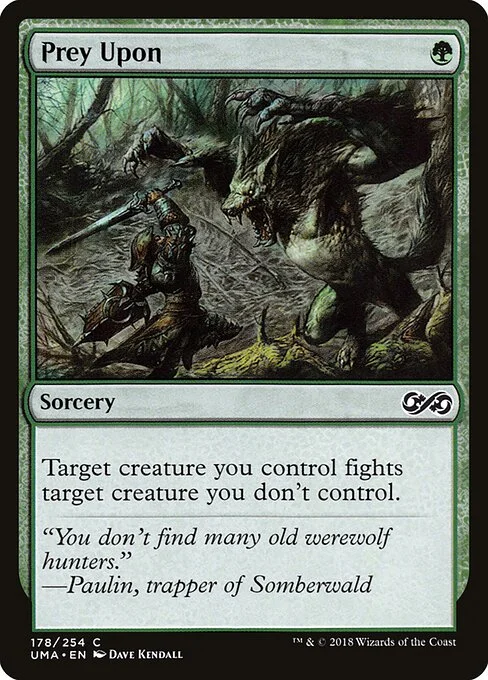 Prey Upon, carta Magic di tipo Sorcery illustrata da Dave Kendall