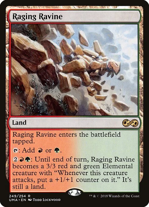 Raging Ravine, carta Magic di tipo Land illustrata da Todd Lockwood
