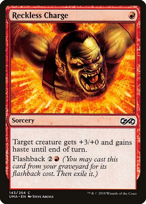 Reckless Charge, carta Magic di tipo Sorcery illustrata da Steve Argyle